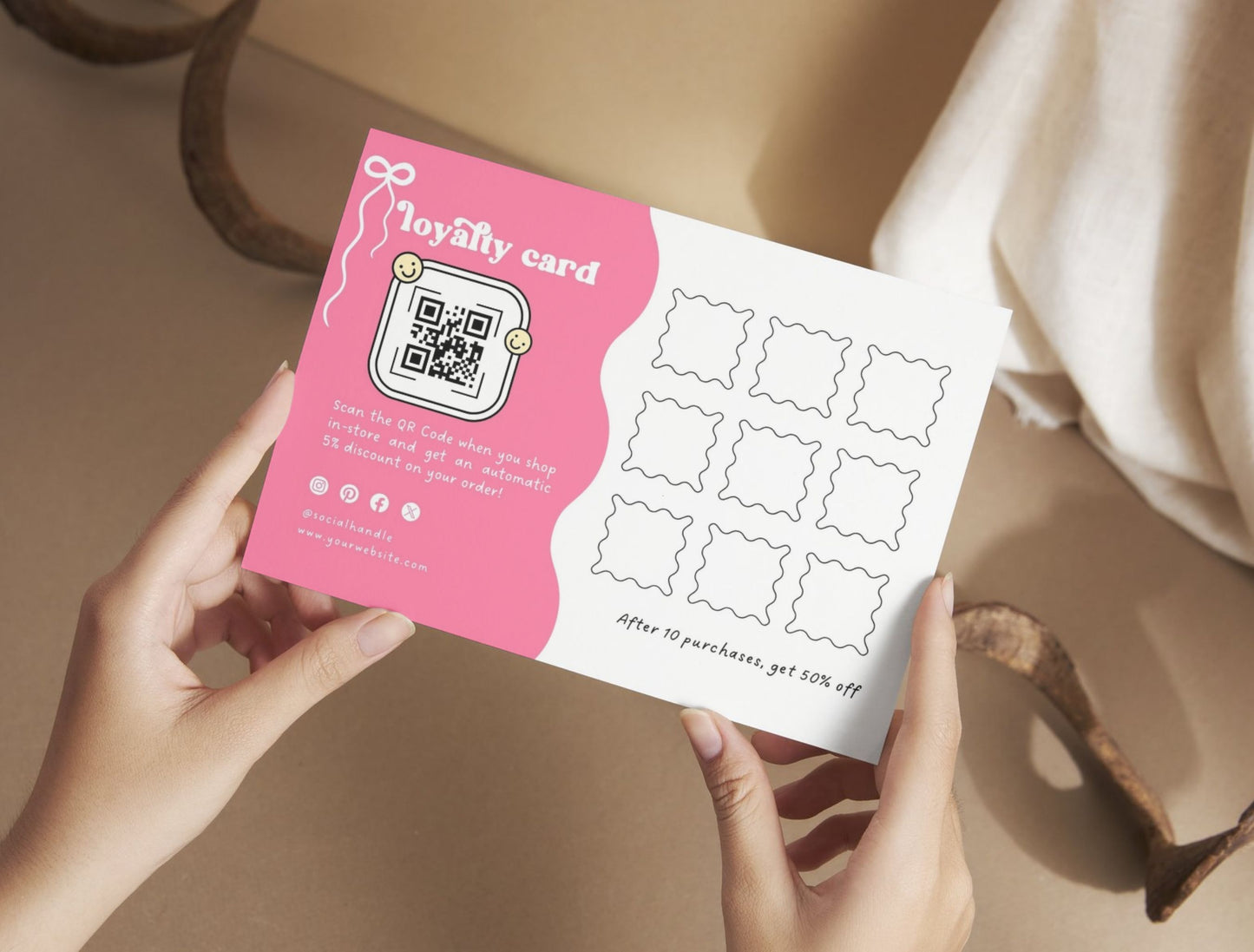 Small Business Printable Kit Canva Templates – Thank You Card, Loyalty Card, Gift Certificate, QR Code Payment Hole Lotta Love Bakery Pink Cafe Theme