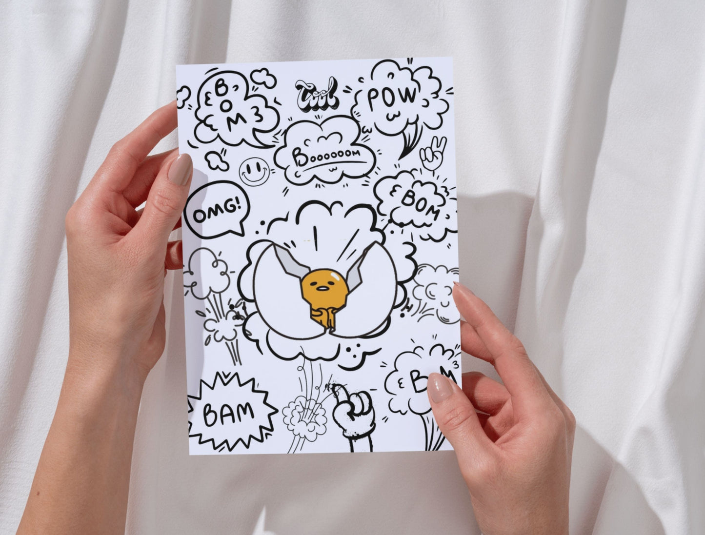 Small Business Printable Canva Templates – Thank You & Loyalty Card, Gift Certificate, QR Code Payment Gudetama Playful Fun Theme