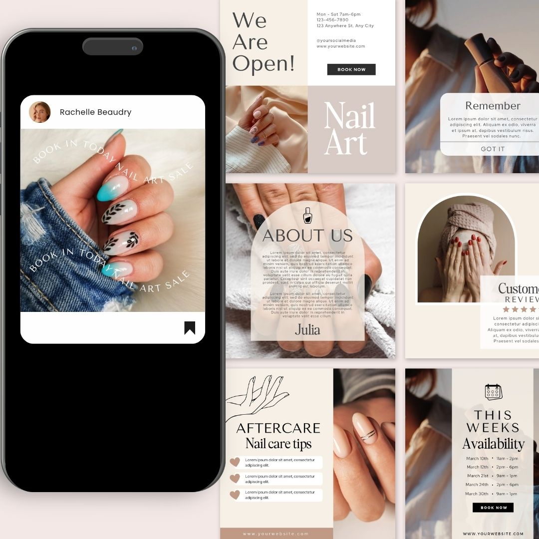 50 Nail Tech Instagram Social Media Posts