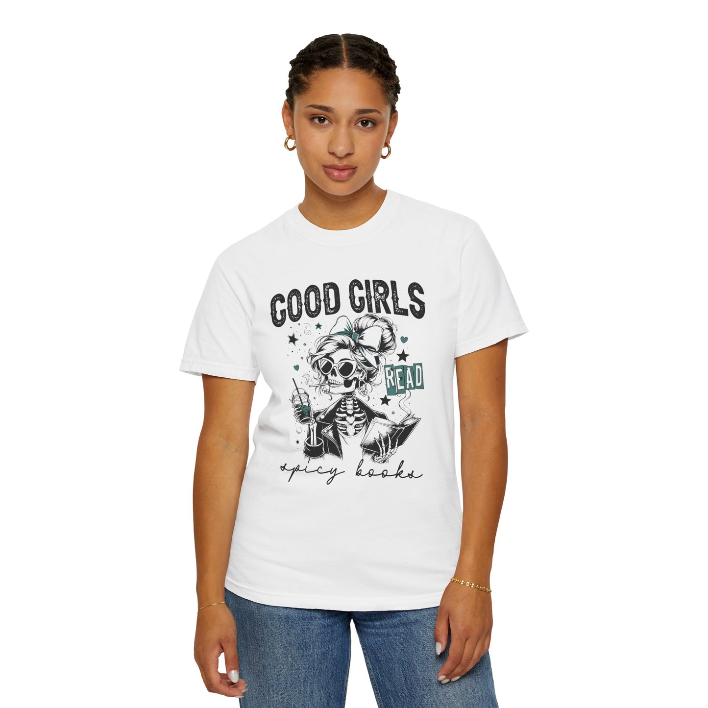 Good girls read spicy books funny Unisex Garment-Dyed T-Shirt - Casual Vintage Style for Everyday Wear