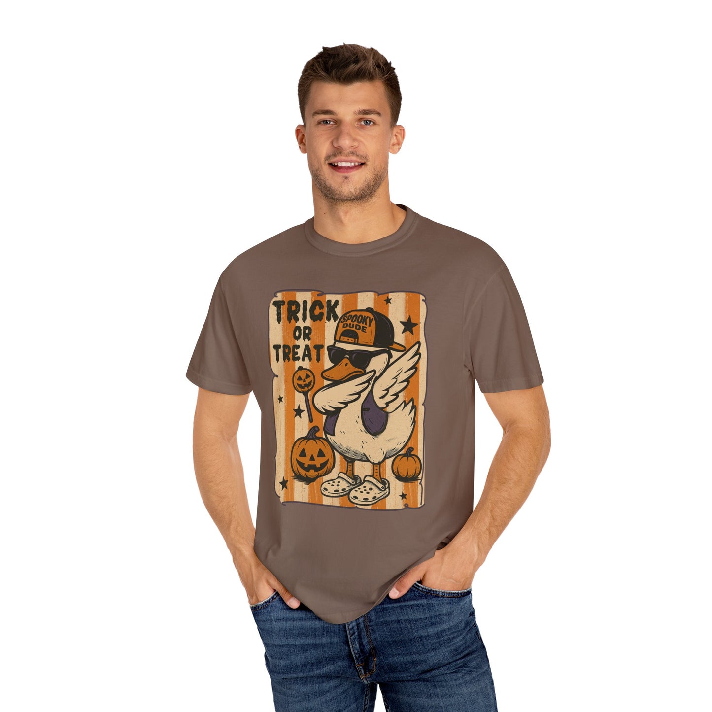 Trick or treat Halloween Unisex Garment-Dyed T-Shirt - Casual Vintage Style for Everyday Wear