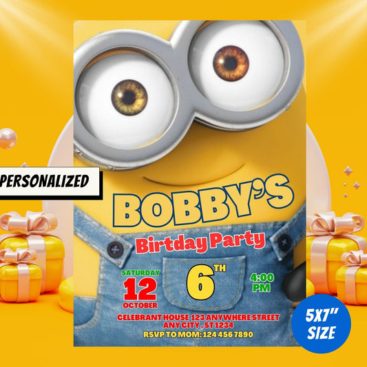 Minion Custom Birthday Party Invitation