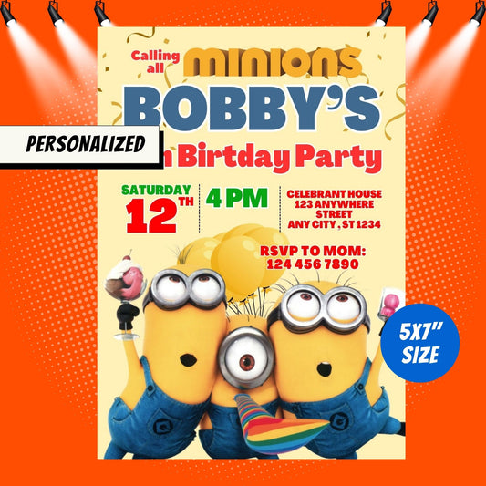 Yellow Minions Custom Birthday Party Invitation