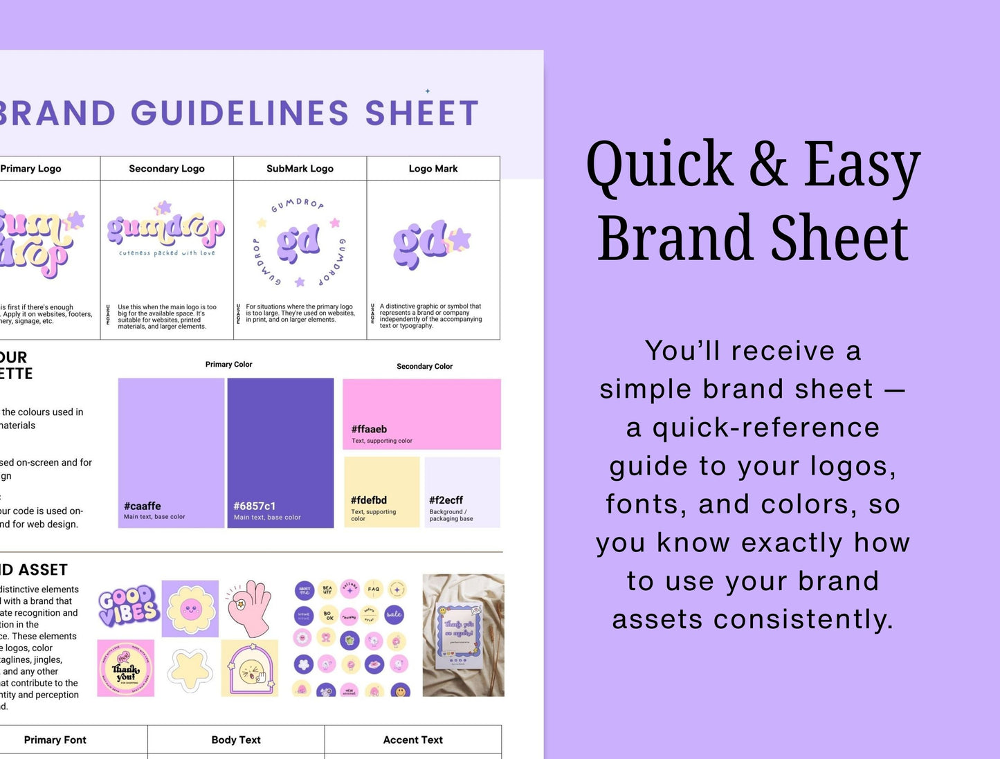 Branding Kit Cute Gumdrop Canva Templates Etsy Kit Purple Theme