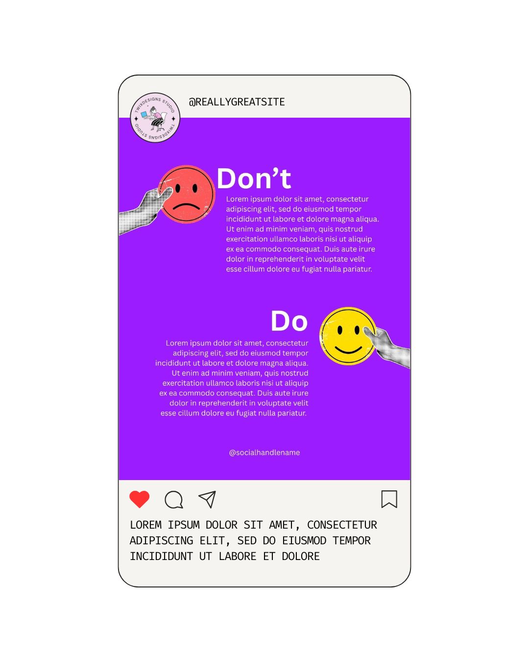 Do & Don't Smiley Social Media Instagram Reels Post Editable Canva Template