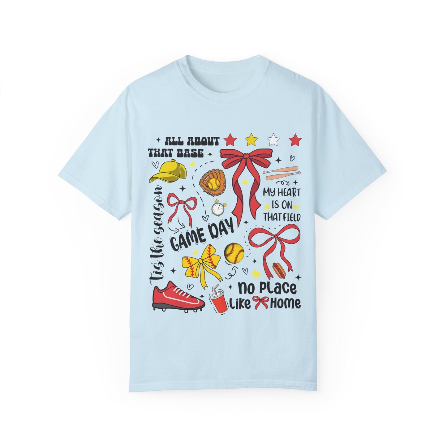 Baseball Game Day Unisex Garment-Dyed T-Shirt - Casual Vintage Style for Everyday Wear