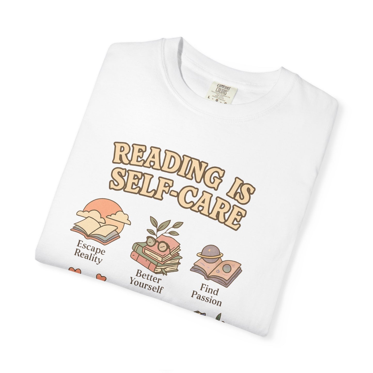Reading is self care Unisex Garment-Dyed T-Shirt - Casual Vintage Style for Everyday Wear