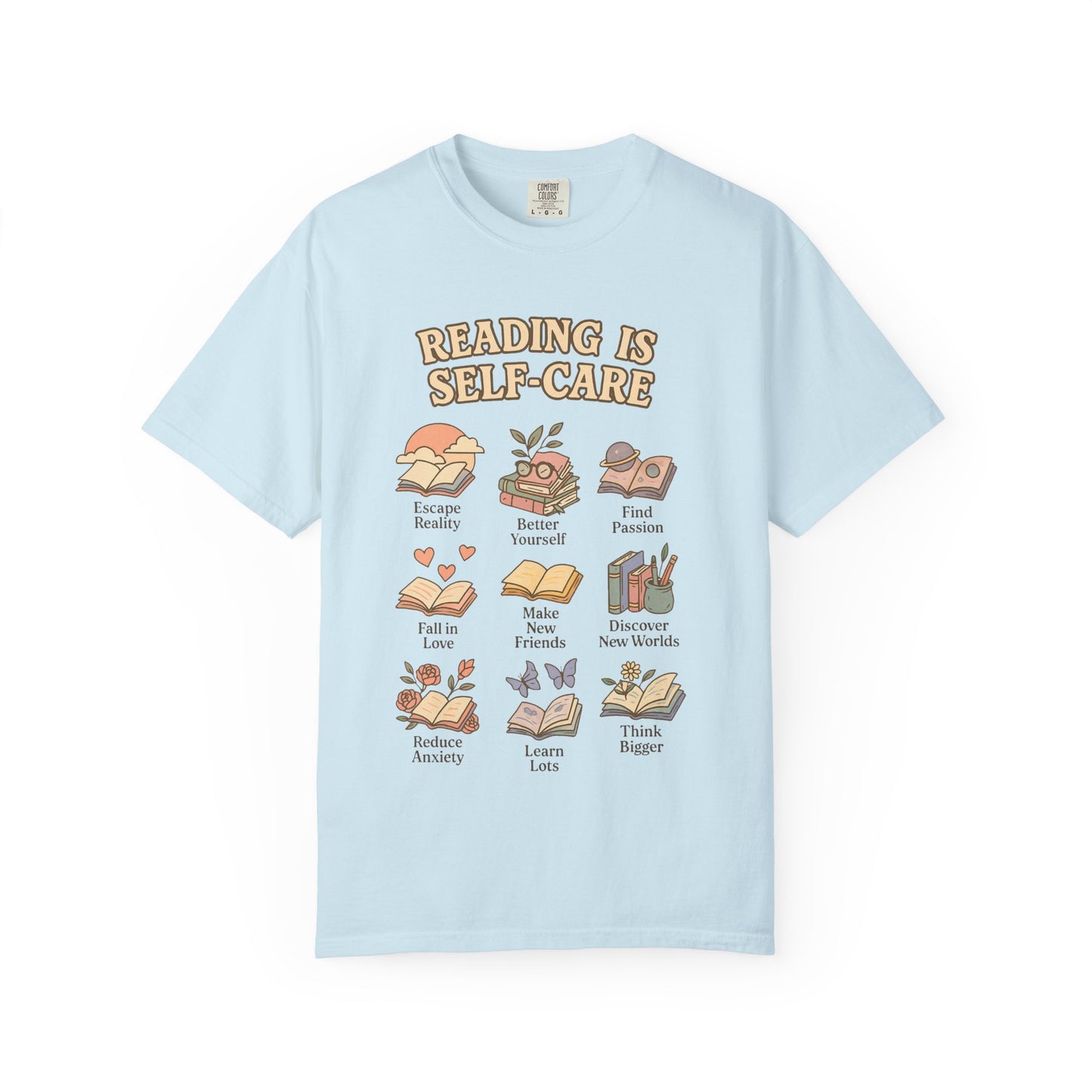 Reading is self care Unisex Garment-Dyed T-Shirt - Casual Vintage Style for Everyday Wear