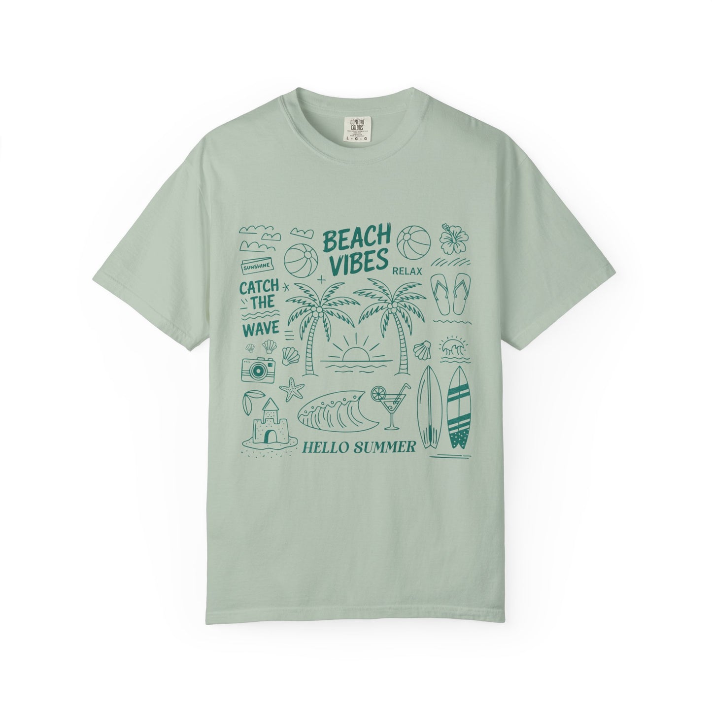 Beach Vibes Unisex Garment-Dyed T-Shirt - Casual Vintage Style for Everyday Wear