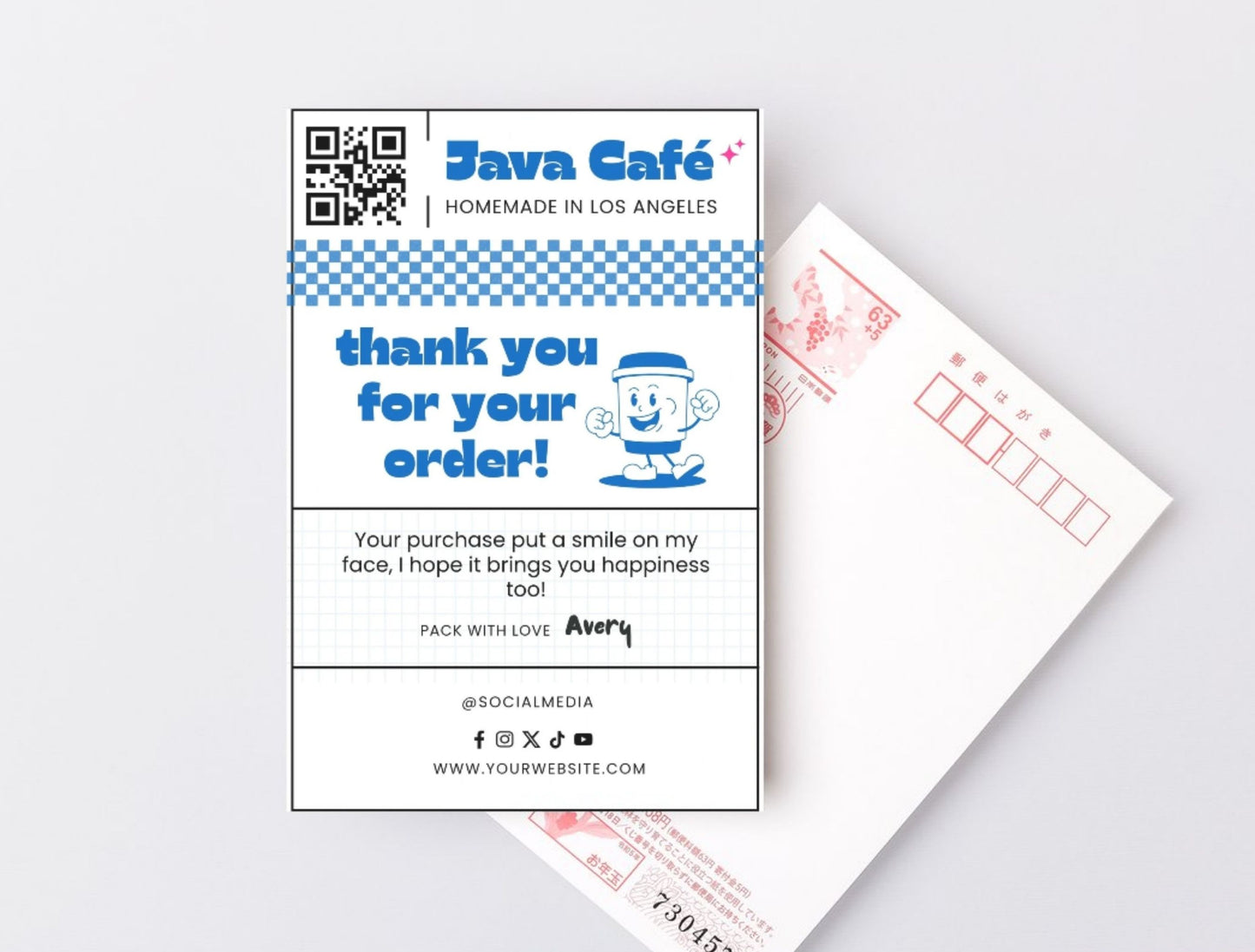 Small Business Printable Kit Canva Templates – Thank You Card, Loyalty Card, Gift Certificate, QR Code Payment JAva CafeTheme
