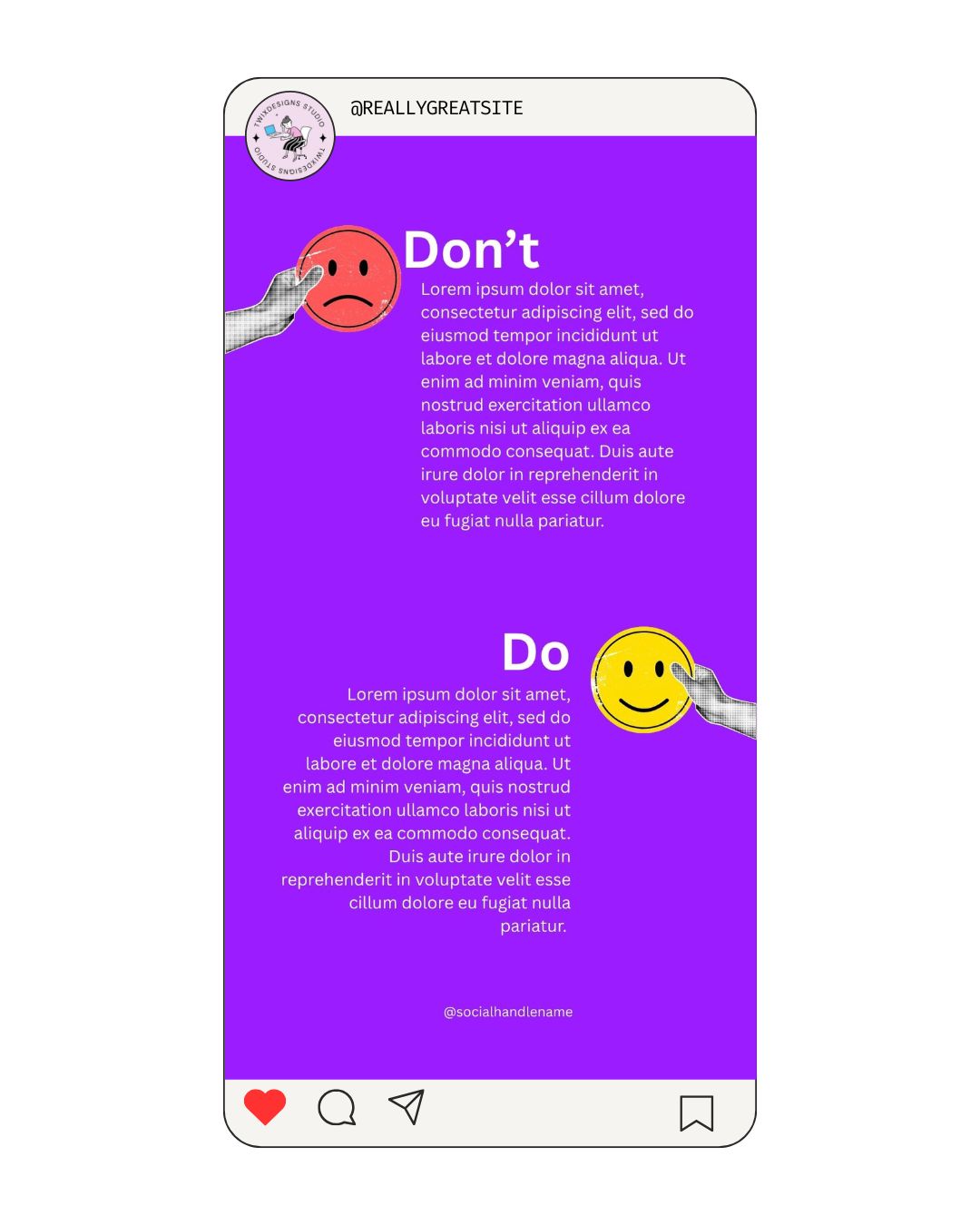 Do & Don't Smiley Social Media Instagram Reels Post Editable Canva Template