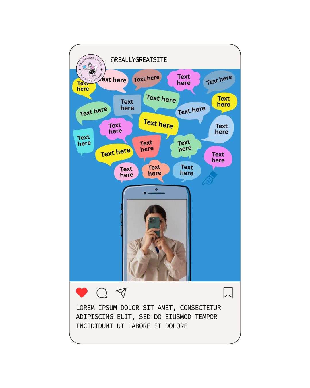 Phone Chats Social Media Instagram Reels Post Editable Canva Template