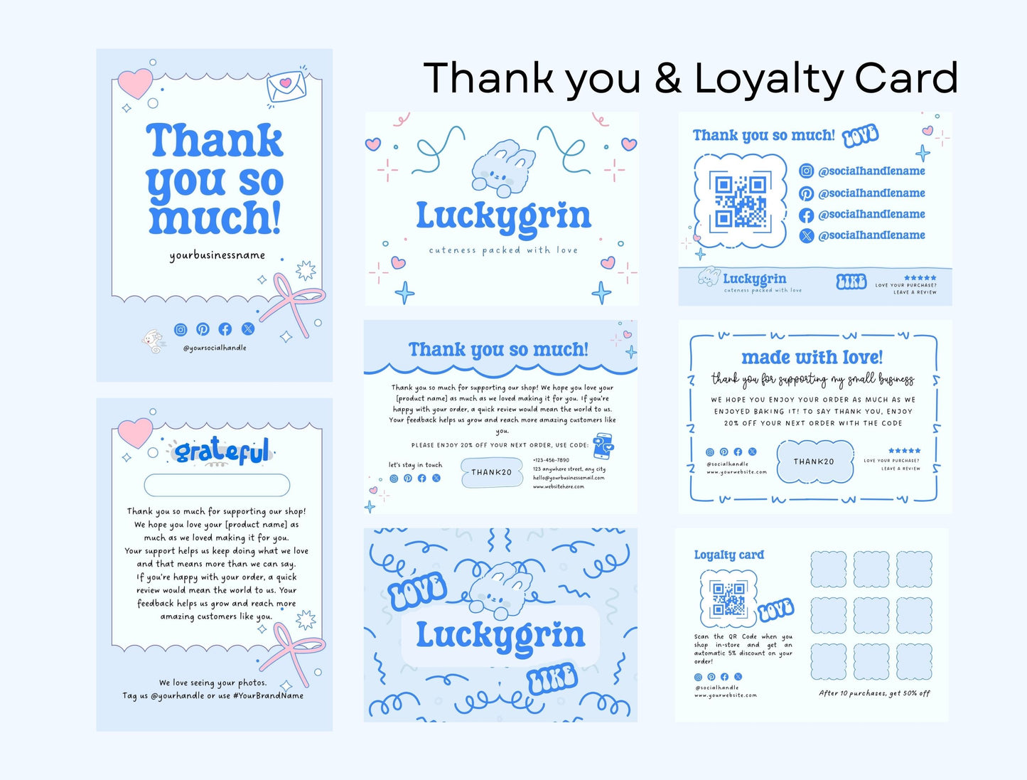 Etsy Shop Kit Luckygrin Bundle, Editable Canva Templates, Product Listing Photos Mockup, Etsy Seller Store Branding