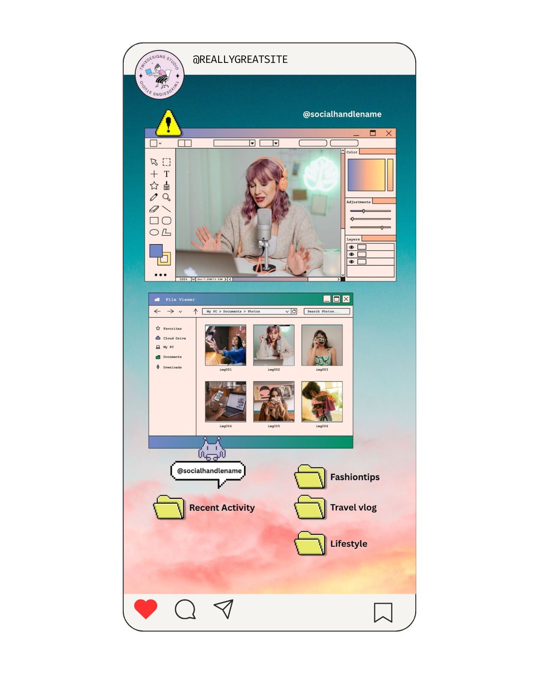 Window Screen Social Media Instagram Reels Post Editable Canva Templates