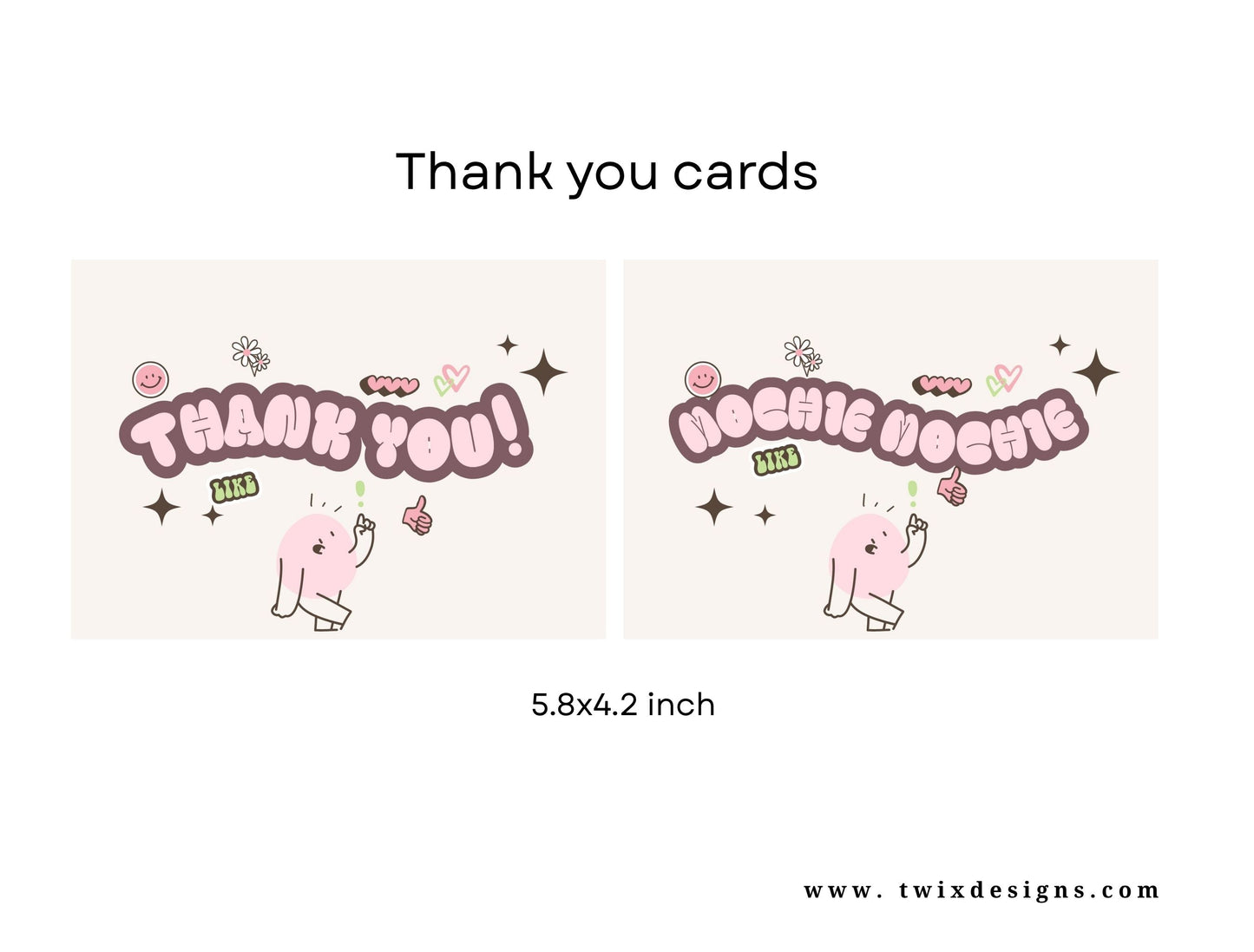 Small Business Printable Kit Canva Templates – Thank You Card, Loyalty Card, Gift Certificate, QR Code Payment Mochie Theme