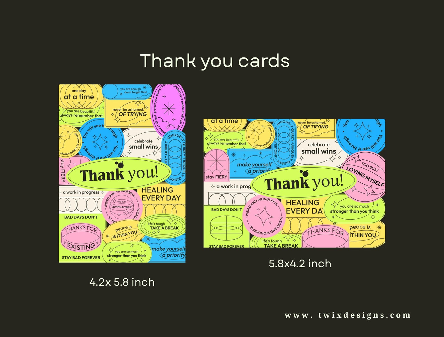 Small Business Printable Kit Canva Templates – Thank You Card, Loyalty Card, Gift Certificate, QR Code Payment Starry Theme