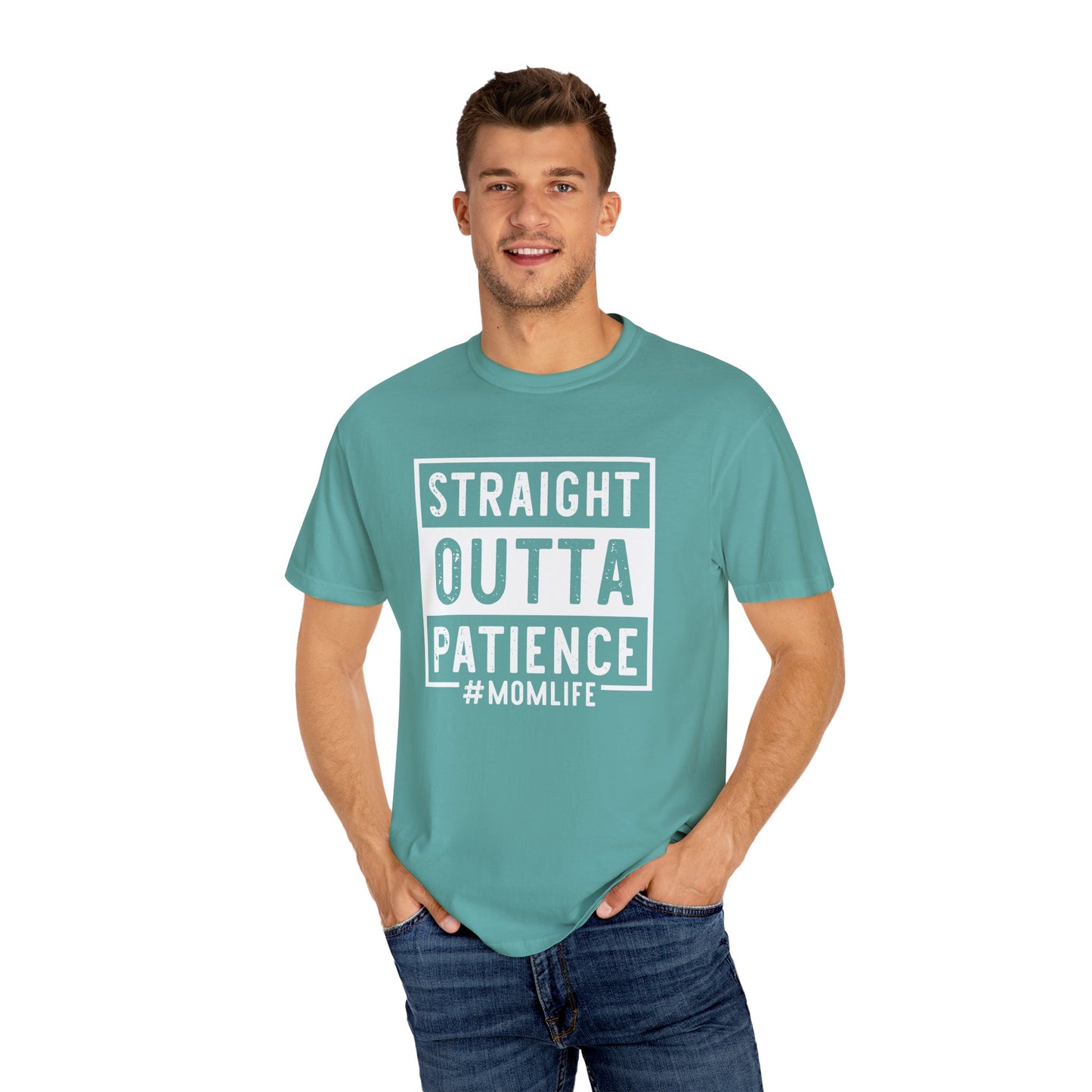 Straight outta patience mom life Unisex Garment-Dyed T-Shirt - Casual Vintage Style for Everyday Wear