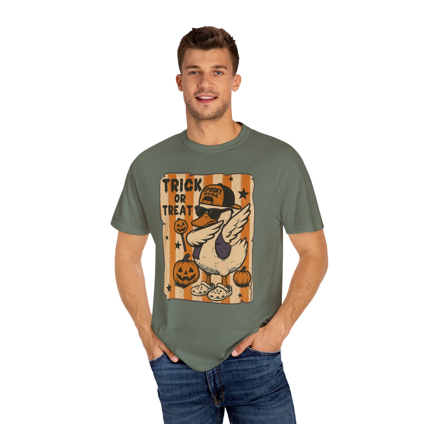 Trick or treat Halloween Unisex Garment-Dyed T-Shirt - Casual Vintage Style for Everyday Wear