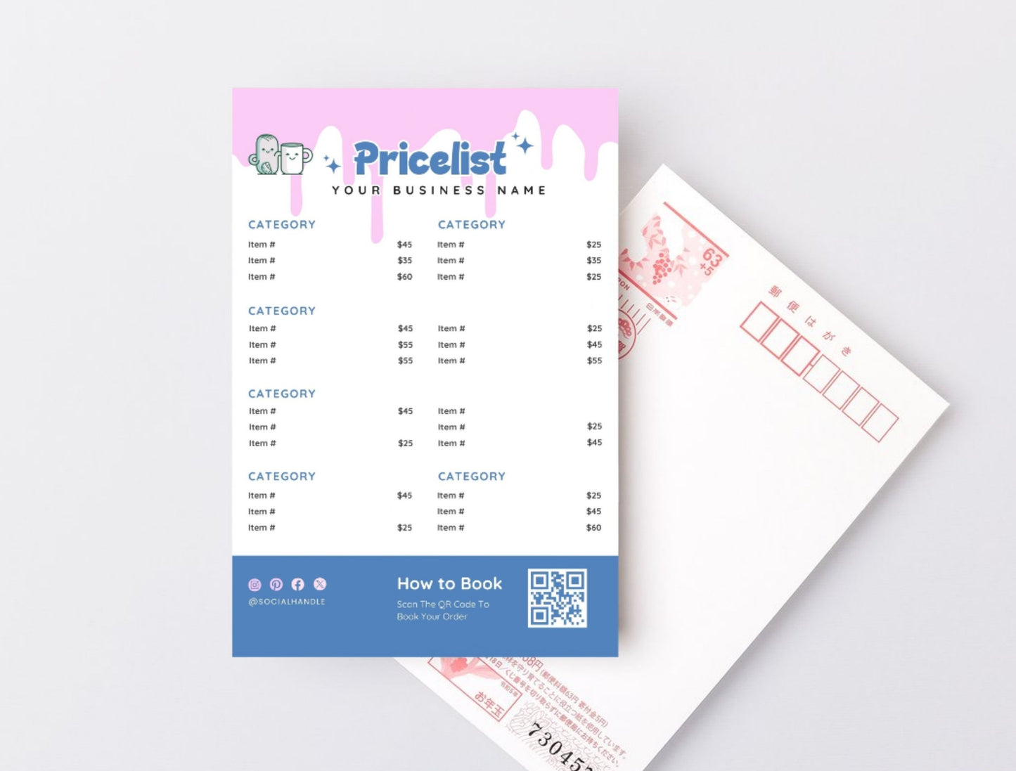 Small Business Printable Kit Canva Templates – Thank You Card, Loyalty Card, Gift Certificate, QR Code Payment Cafebar Theme