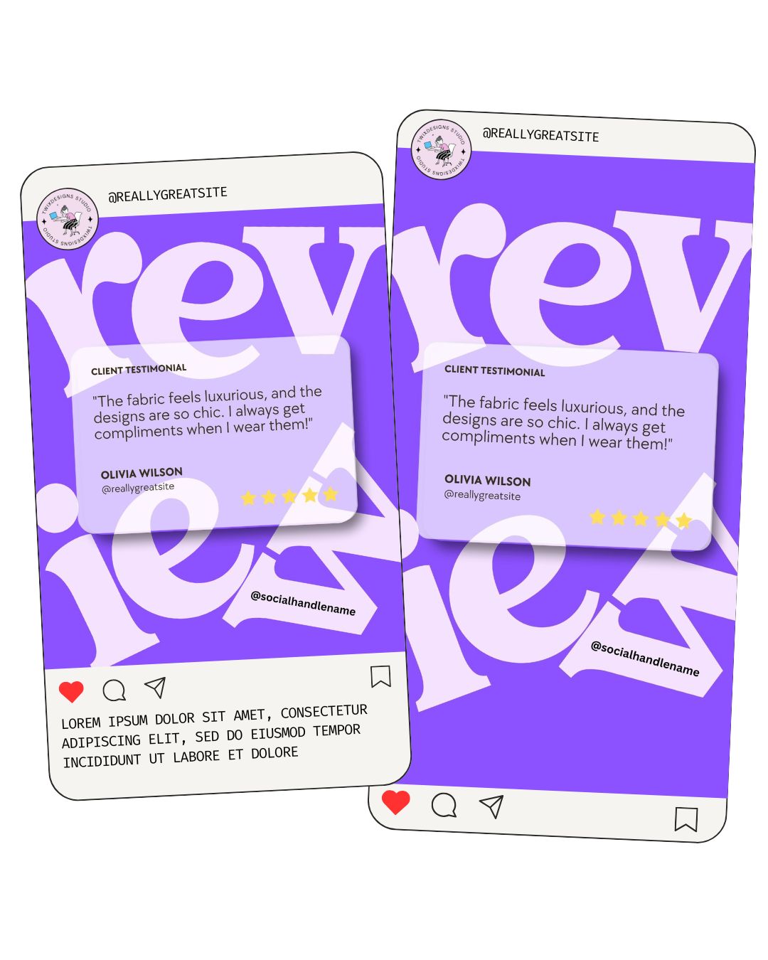 Review Social Media Instagram Reels Post Editable Canva Template