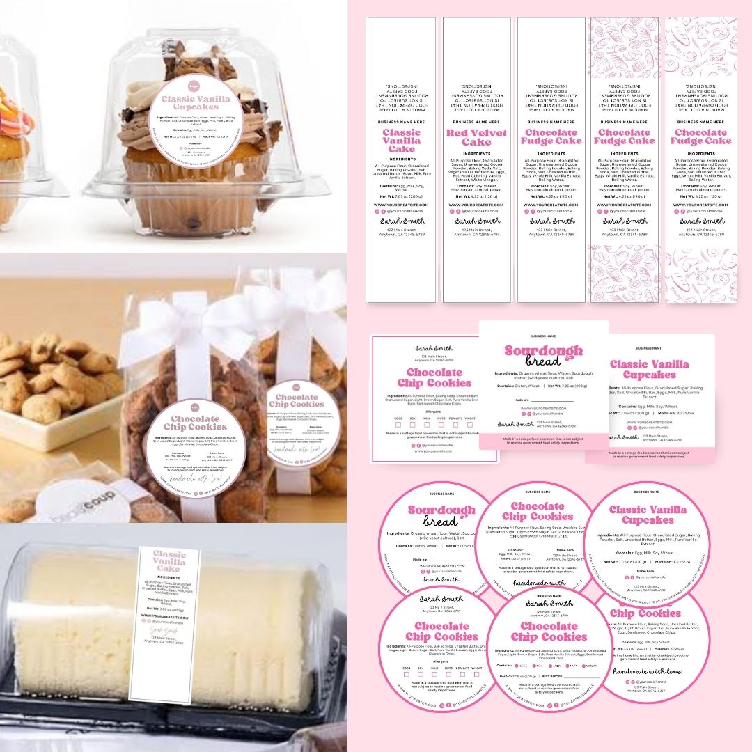 Branding Kit Pink Hole Lotta Love Editable Canva Templates Business Cards Marketing Posts Sweet Pink Bakery Theme