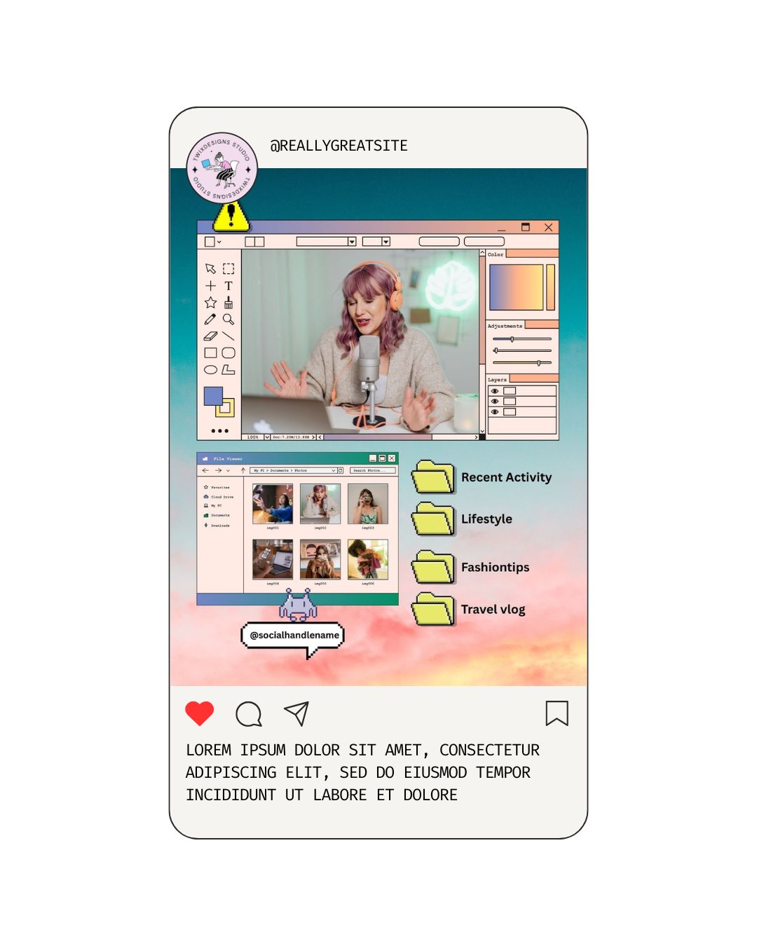 Window Screen Social Media Instagram Reels Post Editable Canva Templates