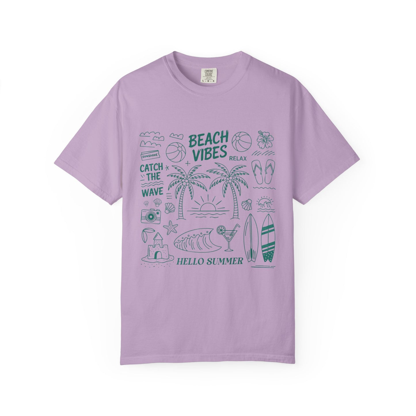 Beach Vibes Unisex Garment-Dyed T-Shirt - Casual Vintage Style for Everyday Wear