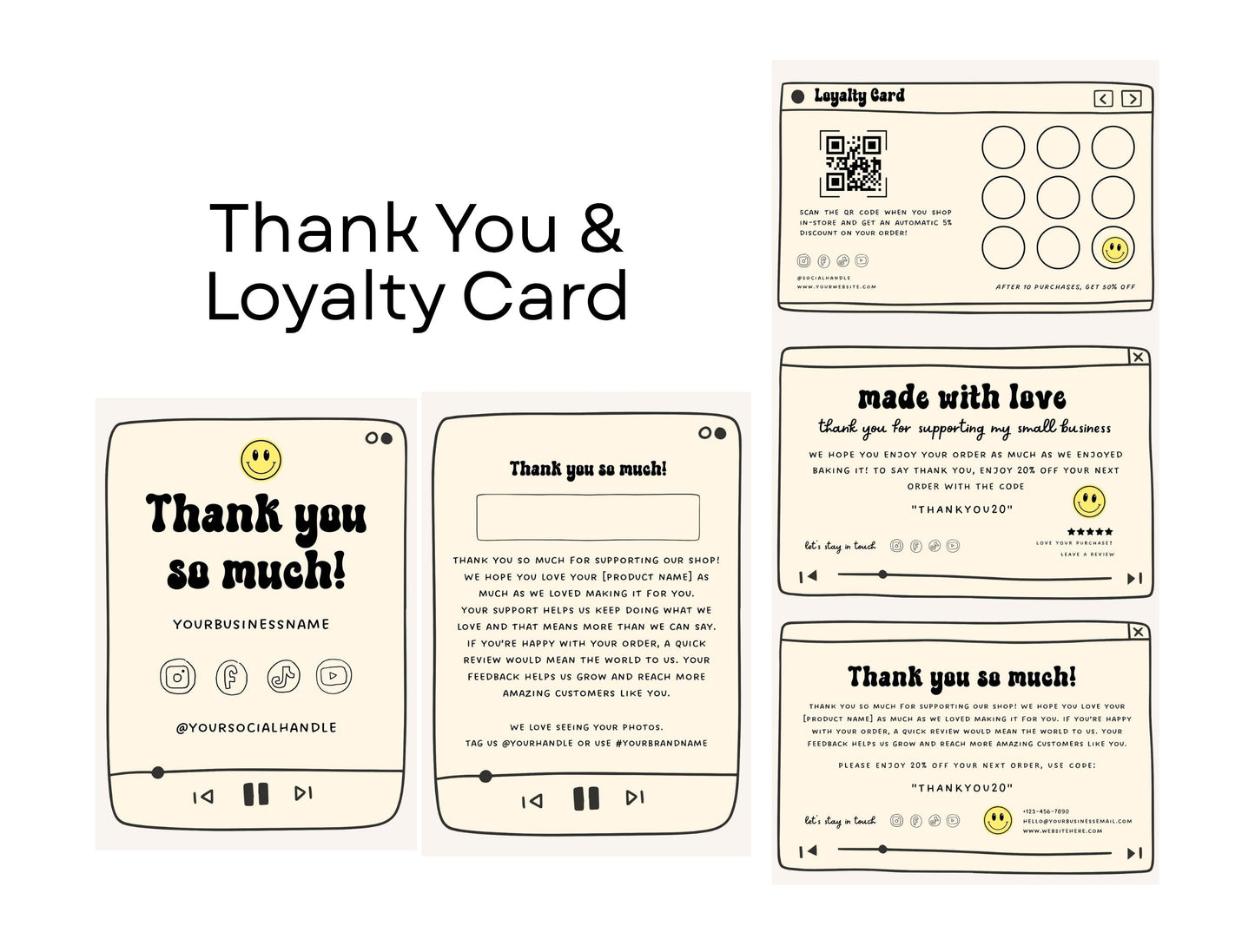 Etsy Shop Kit Retroframe Bundle, Editable Canva Templates, Product Listing Photos Mockup, Etsy Seller Retro Drawn Store Branding