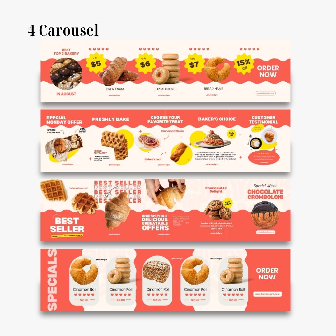 4 Carousel Posts - Seamless Instagram or Facebook Ads for Your Business Using This Brand Theme