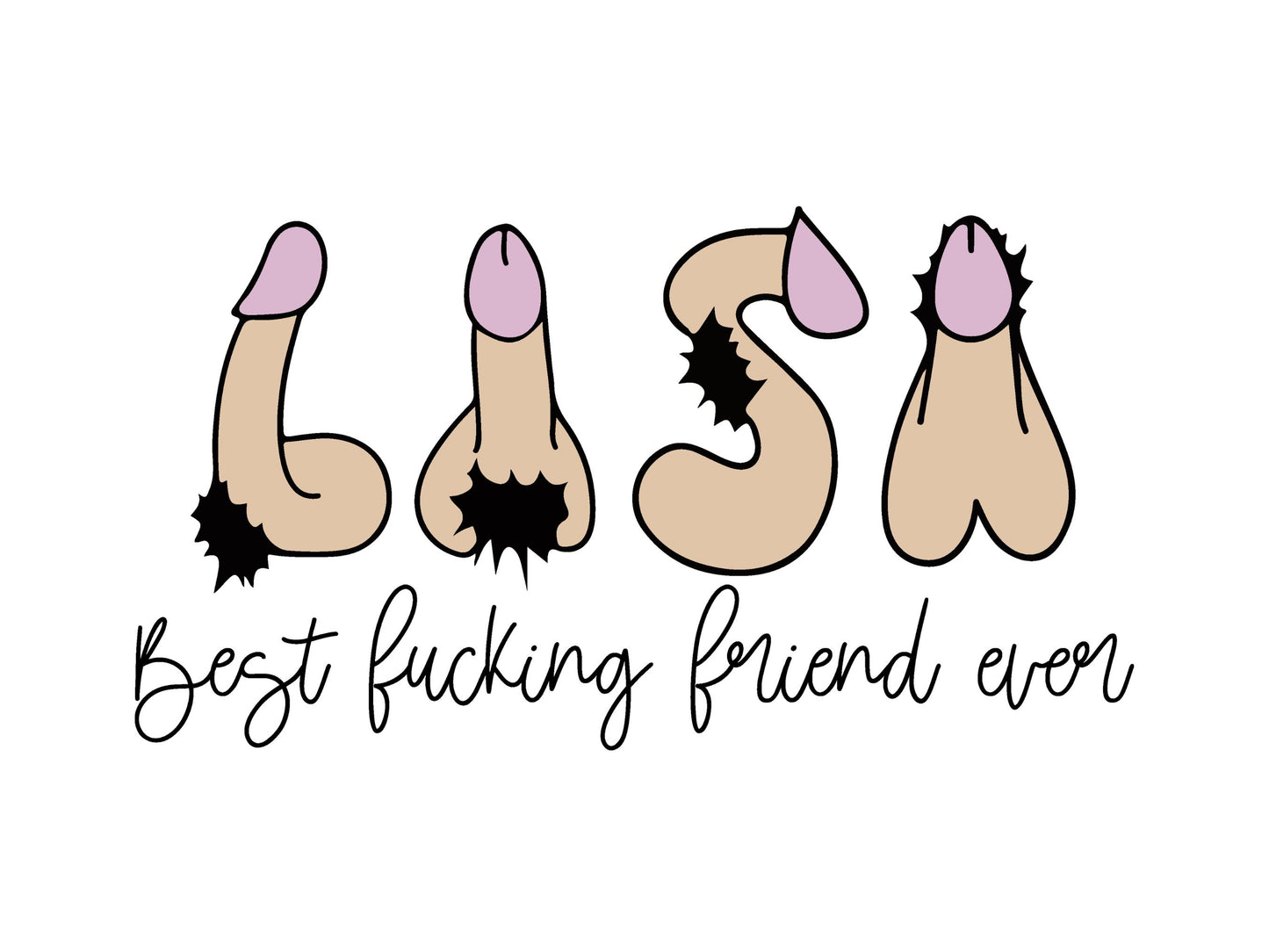 Custom Penis Text, Penis Illustration Name, Funny Gift