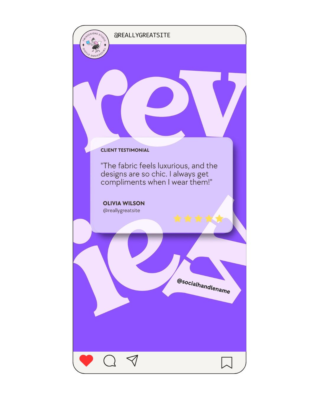 Review Social Media Instagram Reels Post Editable Canva Template