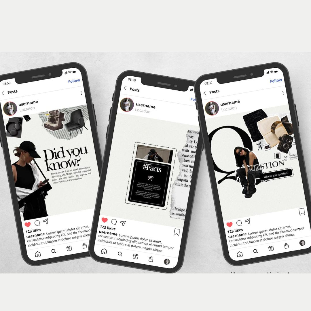 Scrapbook Black Aesthetics Instagram Posts Using This Brand Style Theme