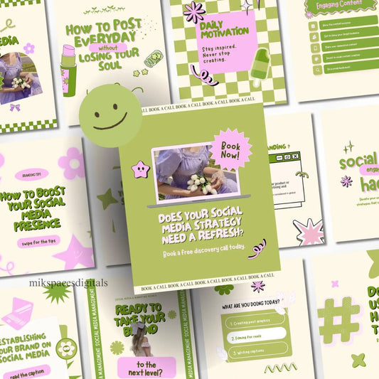 Green Carousel Instagram Posts for Your Business Using This Brand Style Theme