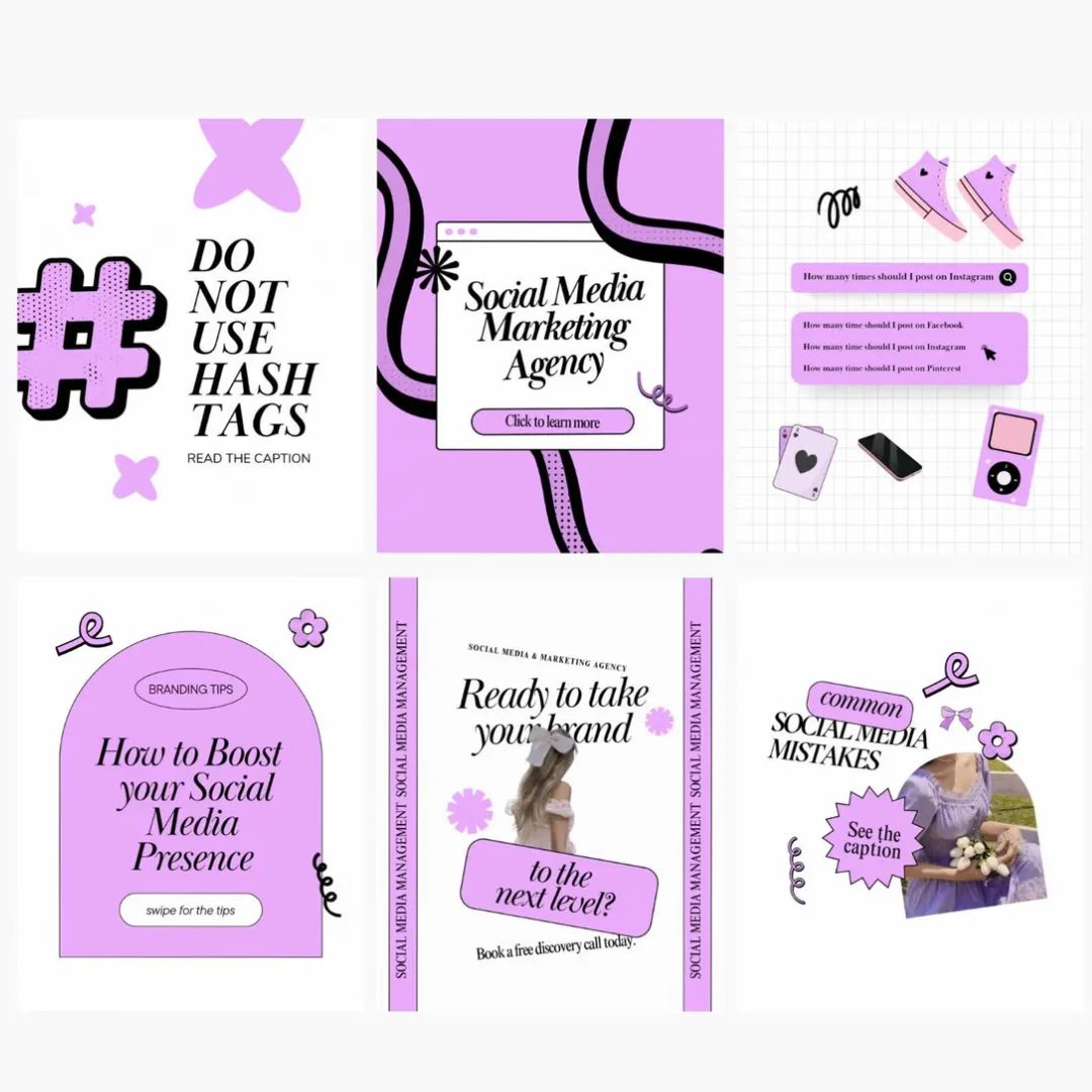 Purple Instagram Posts Using This Brand Style Theme