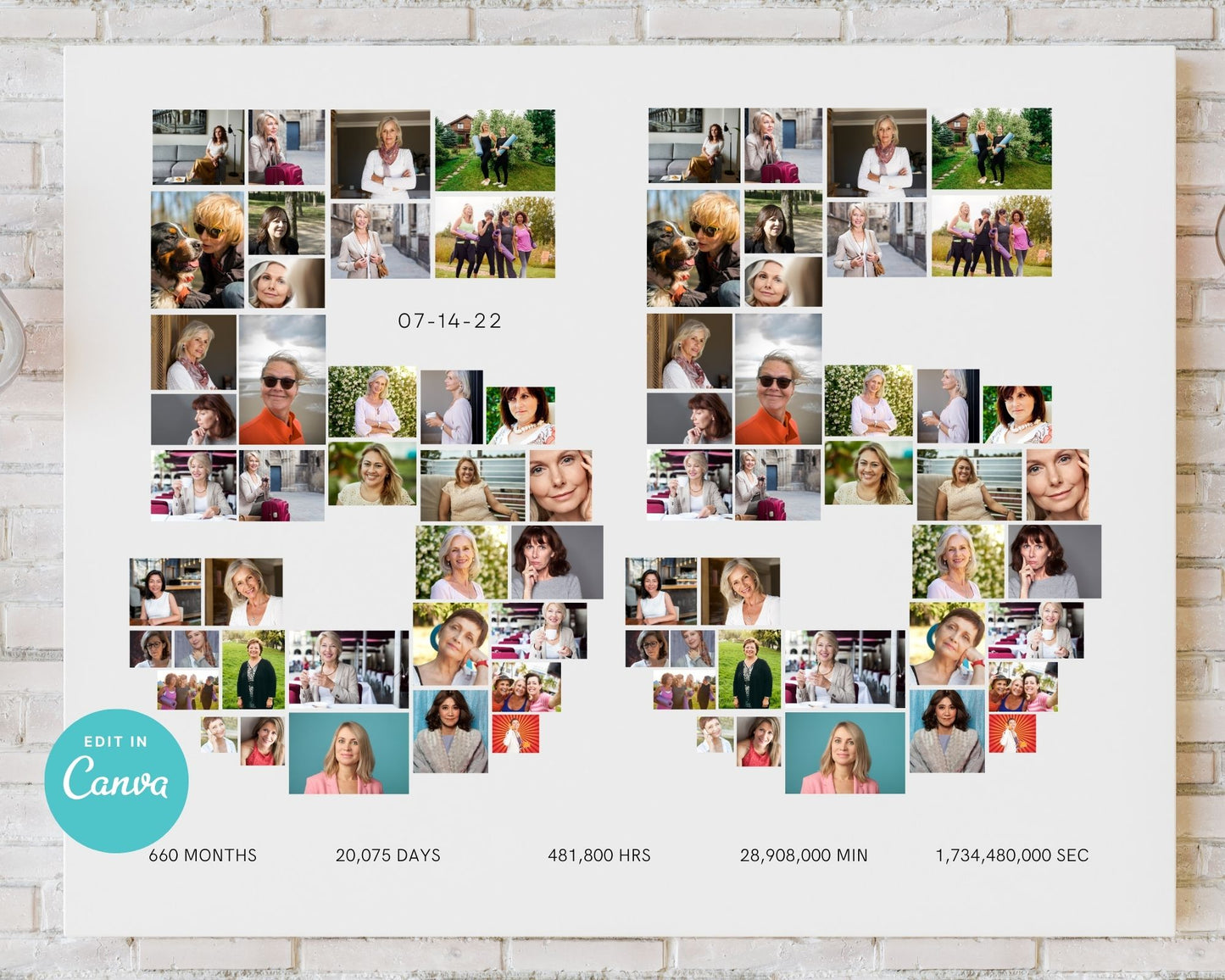 Personalized 1-100 Number Photo Collage, Perfect for Any Occasions,  Made-to-order download