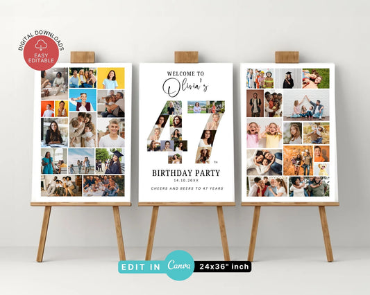 EDITABLE 47 Photo Collage, Welcome Sign, Canva, DIGITAL