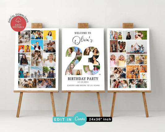 EDITABLE 23 Photo Collage, Welcome Sign, Canva, DIGITAL