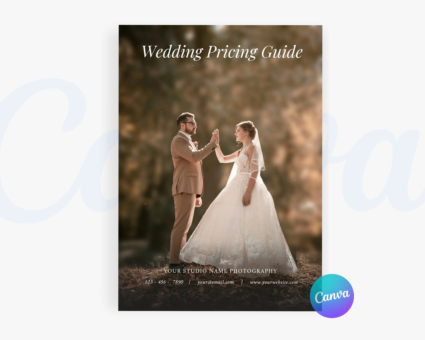 Photography Pricing Guide, Wedding Photography Price List, Edit in Canva - PDP02
