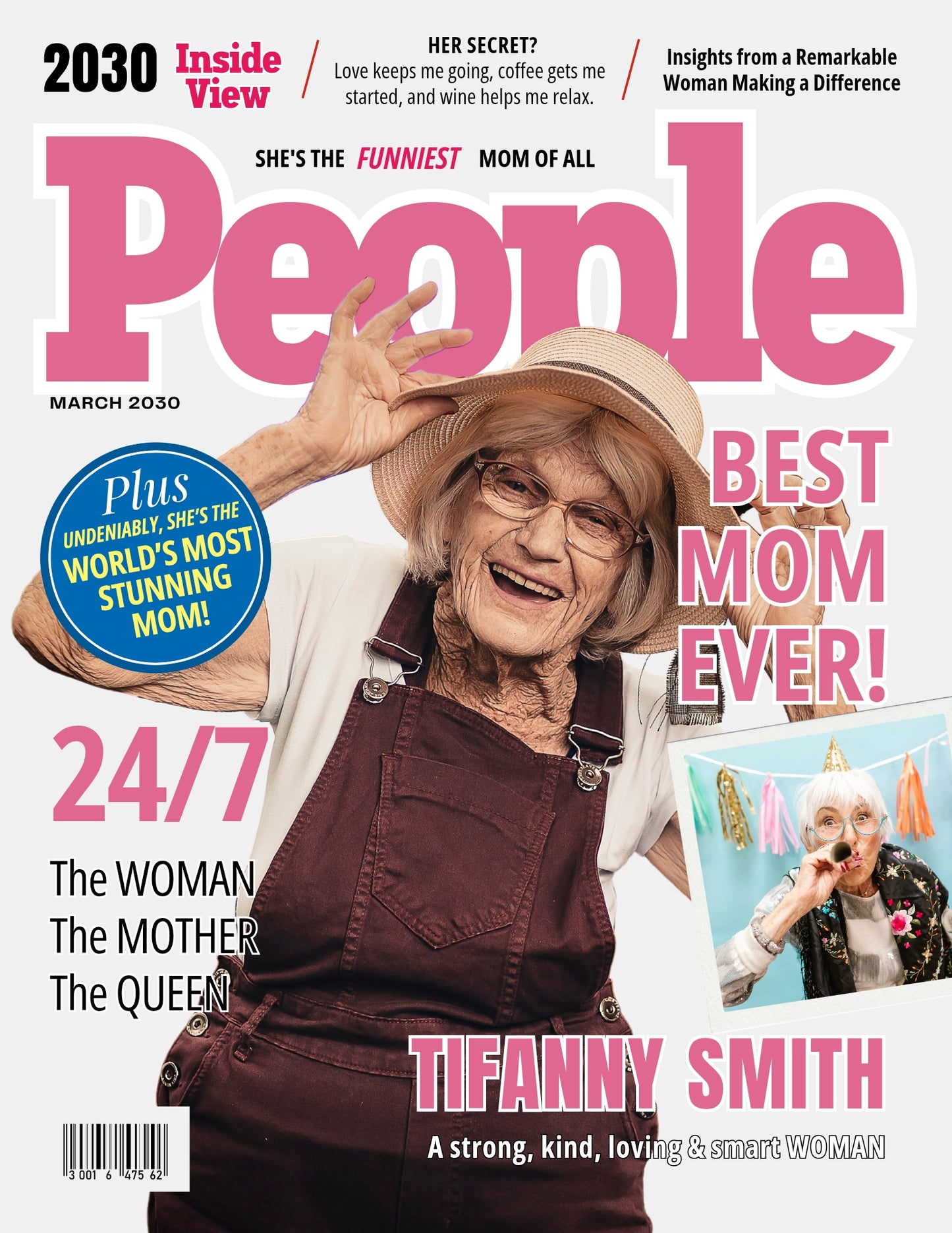 People Magazine Cover Poster Mother Grandmother Gifts, Editable in Canva