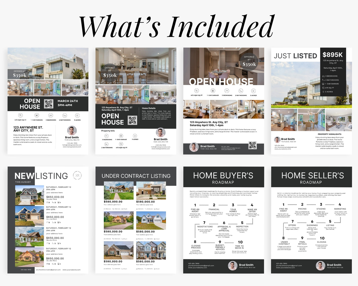 Real Estate Flyers, For Sale Flyer Marketing Flyer, Open Listing, Edit in Canva - REDF08