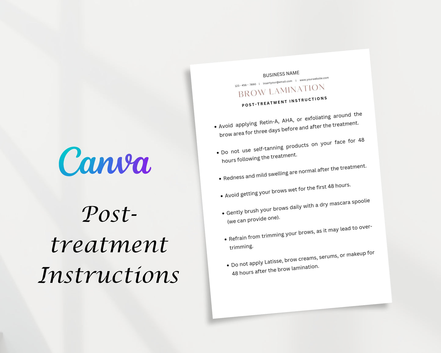 Chemical Peel Form, Consultation form, Client consent form, Editable Canva templates