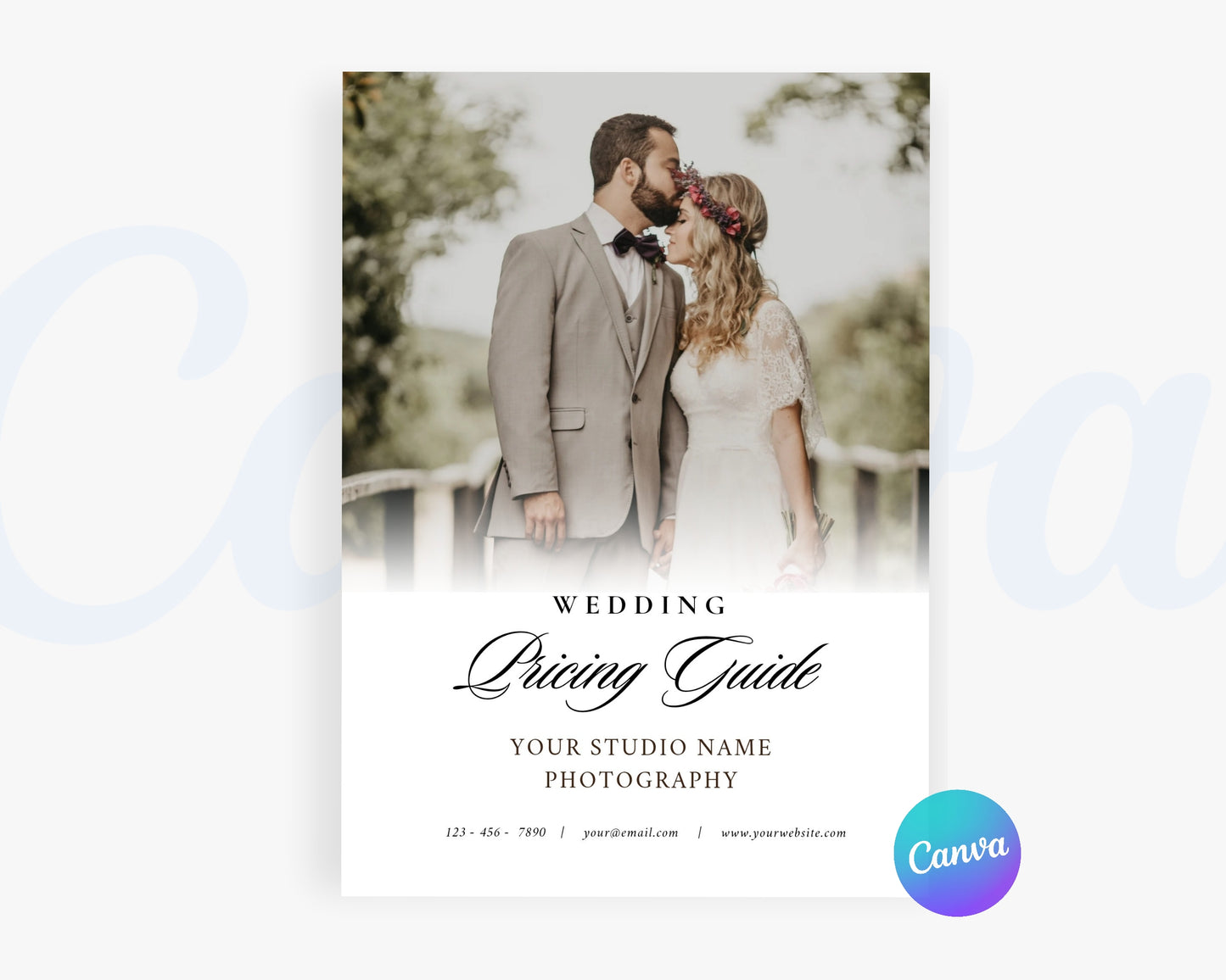 Photography Pricing Guide, Wedding Photography Price List, Edit in Canva - PDP10