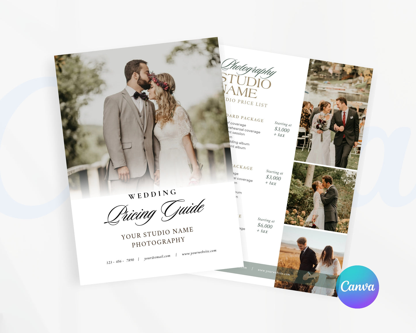 Photography Pricing Guide, Wedding Photography Price List, Edit in Canva - PDP11