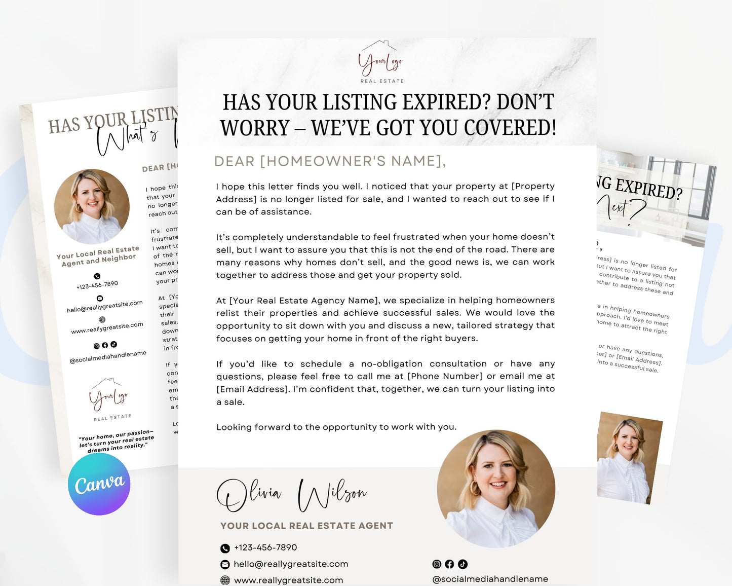 Expired Listing Real Estate Flyers, For Sale Flyer Marketing Flyer, Edit in Canva - REDF19