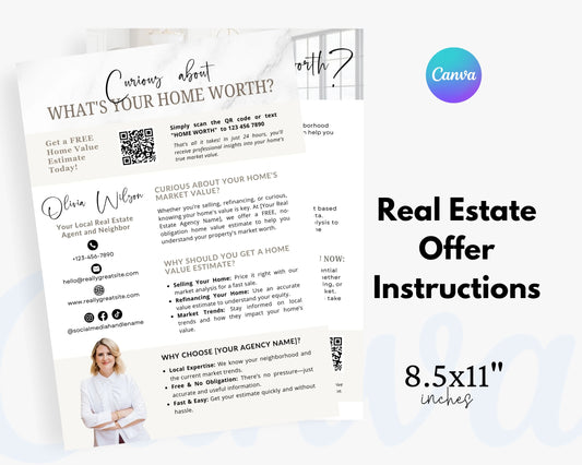 Real Estate Flyers, Offer Instructions, Edit in Canva - REDF18