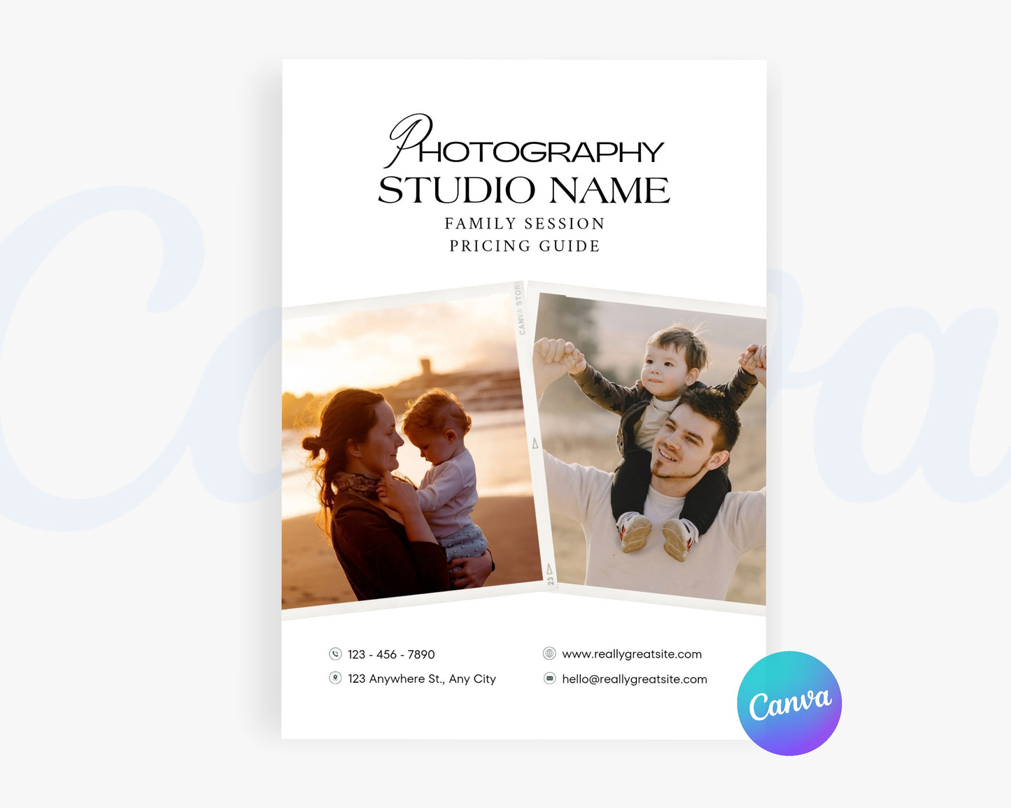 Photography Pricing Guide, Wedding Photography Price List, Edit in Canva - PDP22