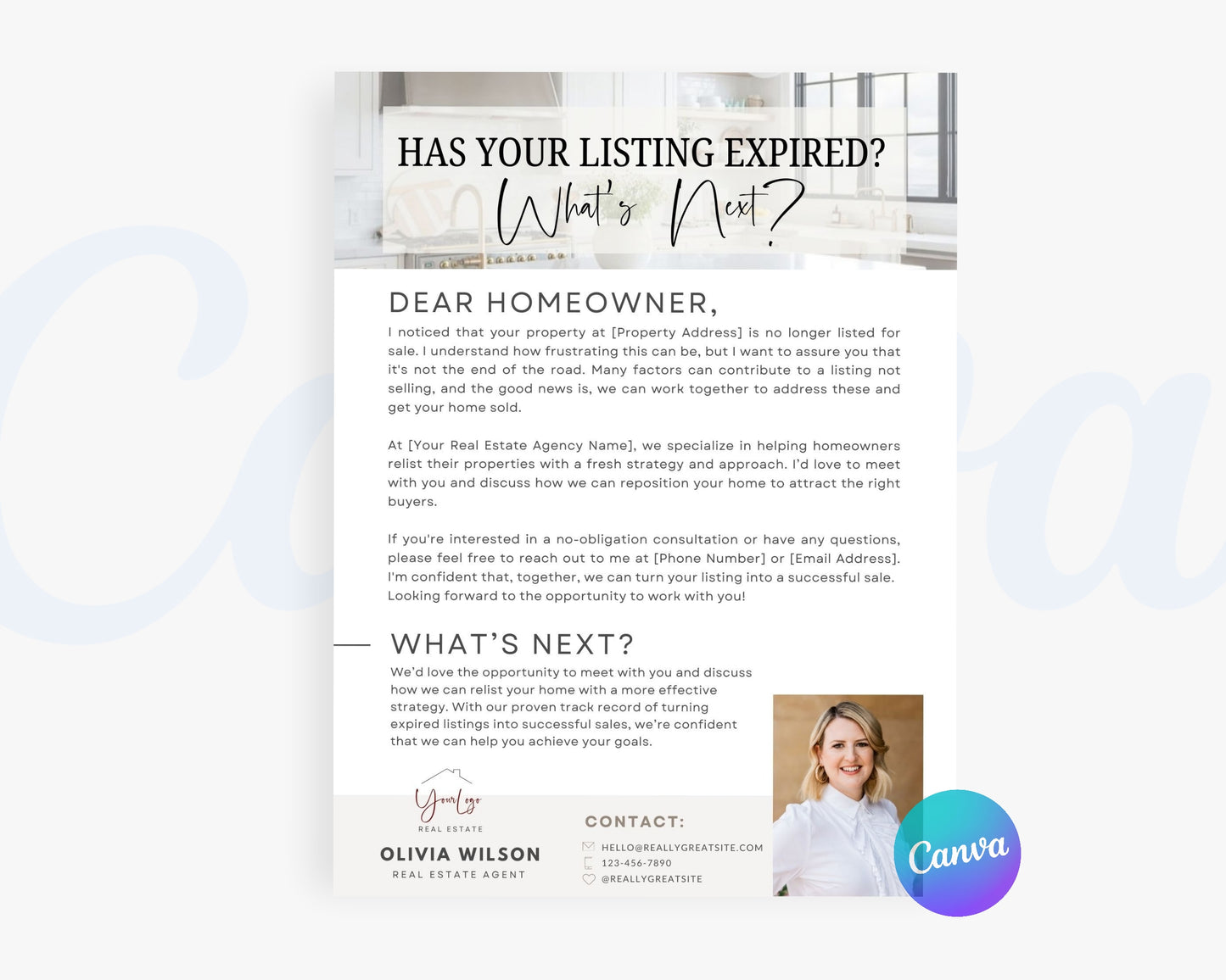 Expired Listing Real Estate Flyers, For Sale Flyer Marketing Flyer, Edit in Canva - REDF19