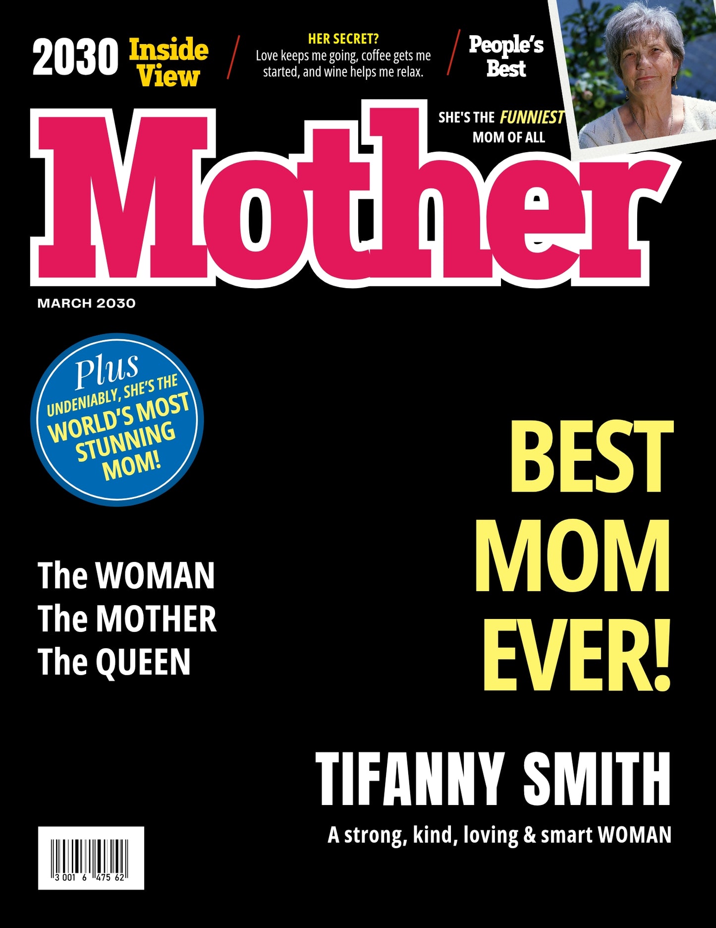Mother Magazine Cover Poster Mother Grandmother Gifts, Editable in Canva