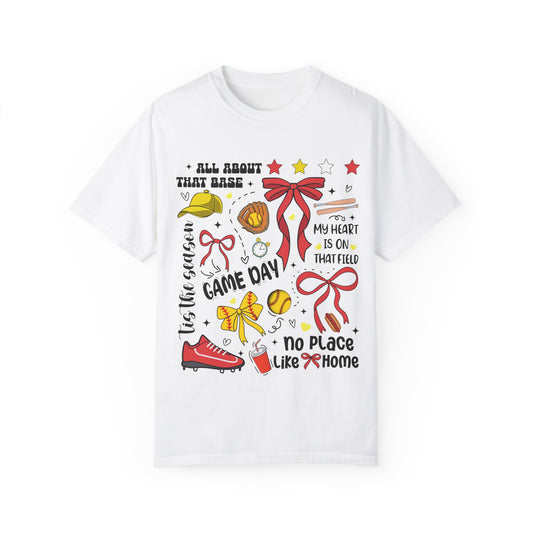 Baseball Game Day Unisex Garment-Dyed T-Shirt - Casual Vintage Style for Everyday Wear