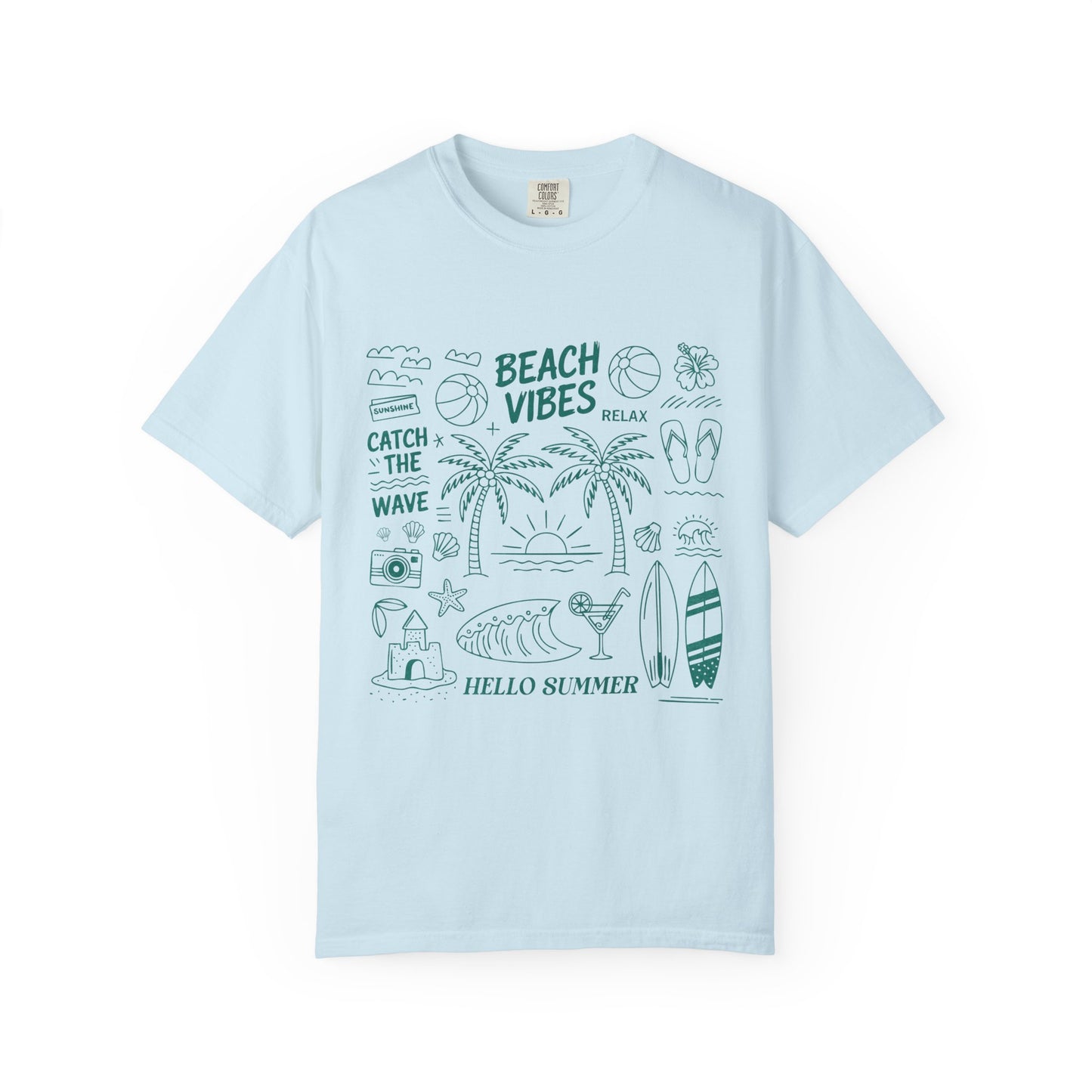 Beach Vibes Unisex Garment-Dyed T-Shirt - Casual Vintage Style for Everyday Wear